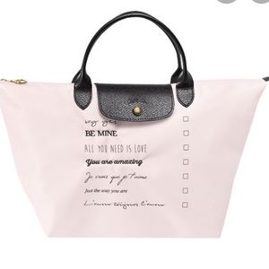Longchamp bag. Pale pink with black